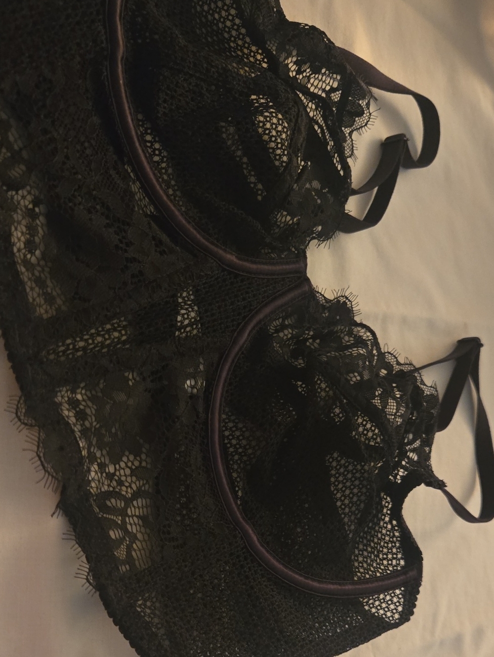 Sheer Black Lace Bralette with Underwire Support